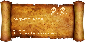 Peppert Rita névjegykártya